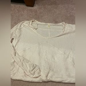 Free People Blush Pink Oversized Long Sleeve Thermal Shirt